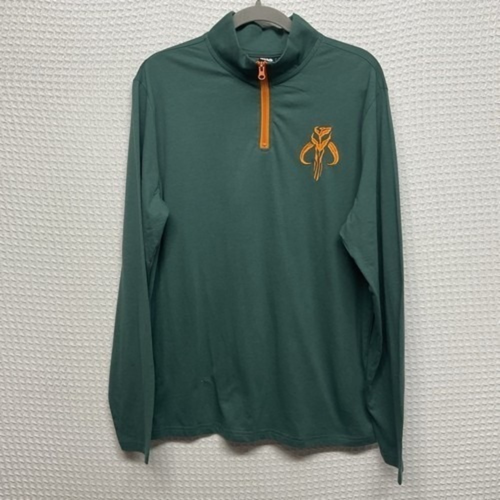 NWOT Star Wars Mandalorian Mythosaur 1/4 Zip Long Sleeve T-Shirt Men L China